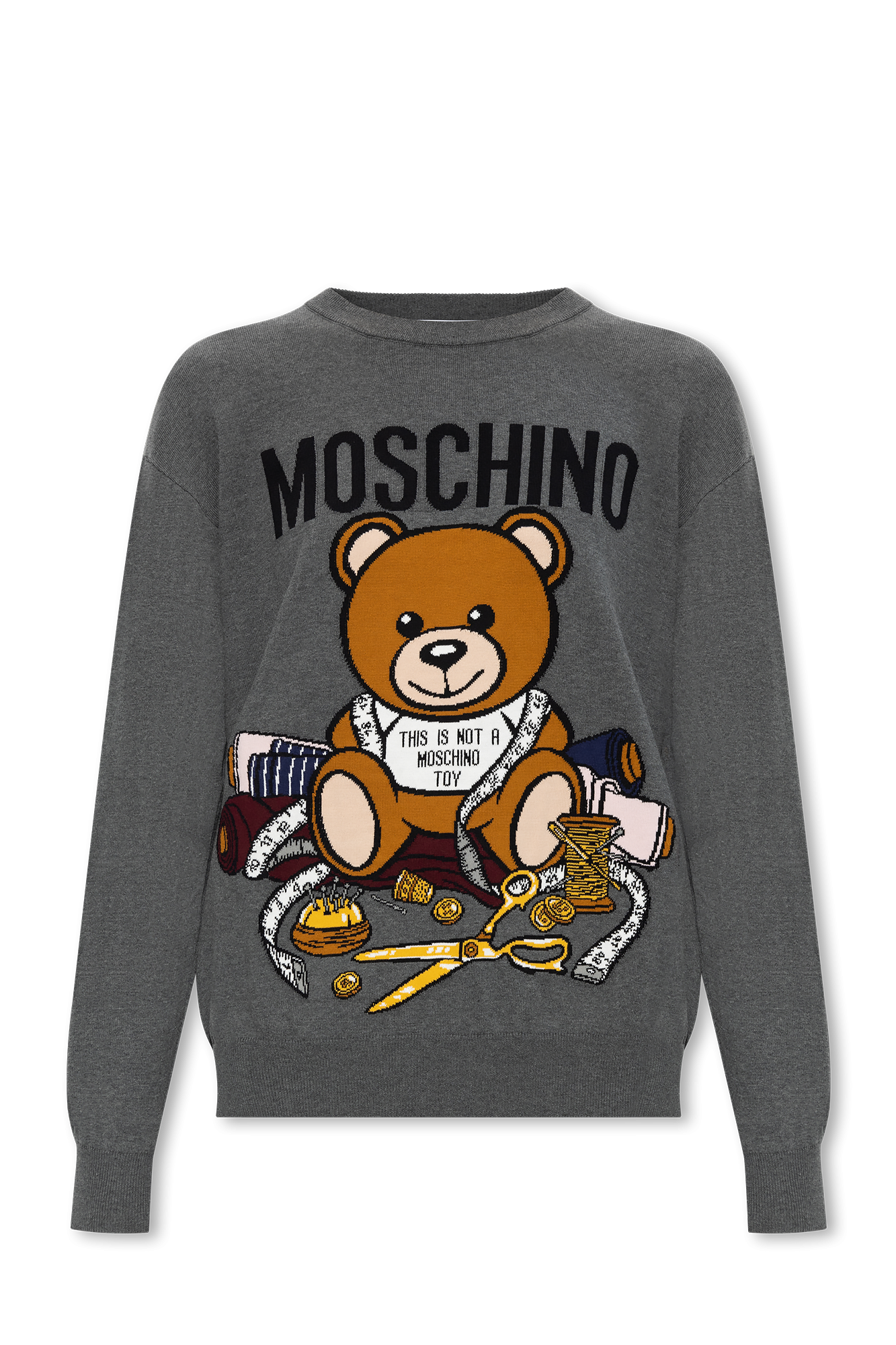 Grey Cotton sweater Moschino Mens Essentials Sweatshirt Hoodie VbjdevelopmentsShops Spain